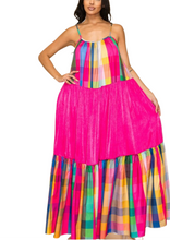 Load image into Gallery viewer, Vacation Plaid Maxi Dress