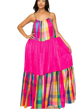Load image into Gallery viewer, Vacation Plaid Maxi Dress