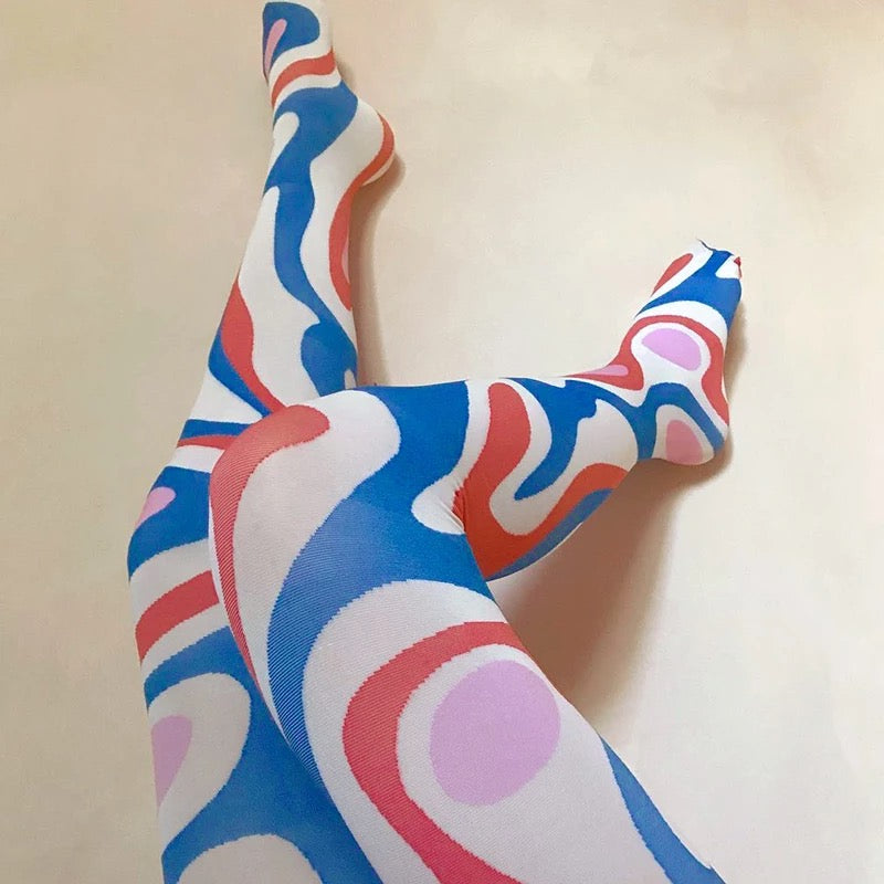 Color Me Crazy Yoga Leggings, Sexy Watercolor Activewear 